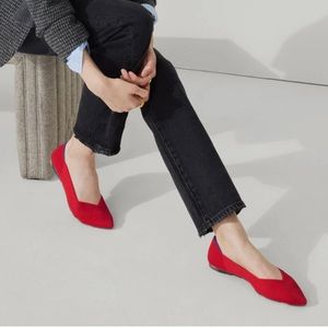 Rothy’s red point flats